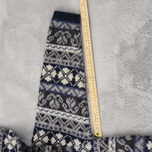 NWT FLOSS Icelandic pure wool blue and white sweater size M - Picture 9 of 11